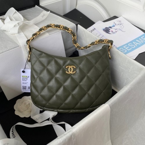 BOLSO PEQUEÑO Chanel Piel de cordero Metal dorado AS3562 VERDE