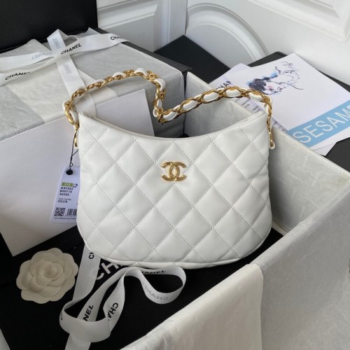 BOLSO PEQUEÑO Chanel Piel de cordero Metal dorado AS3562 BLANCO