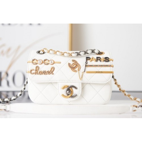 Chanel BOLSO PEQUEÑO CON SOLAPA AS2979 blanco