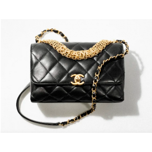 Chanel BOLSO PEQUEÑO CON SOLAPA AS3241 negro