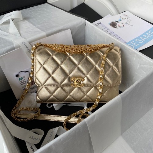 Chanel BOLSO PEQUEÑO CON SOLAPA AS3241 dorado