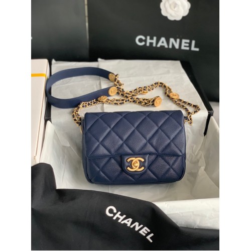 Chanel BOLSO PEQUEÑO CON SOLAPA AS3369 Azul Real