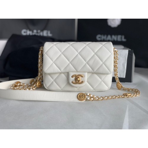Chanel BOLSO PEQUEÑO CON SOLAPA AS3369 blanco