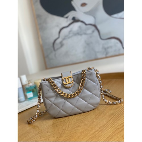 Chanel BOLSO HOBO PEQUEÑO AS3475 gris
