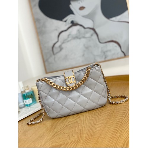Chanel BOLSO HOBO PEQUEÑO AS3476 gris