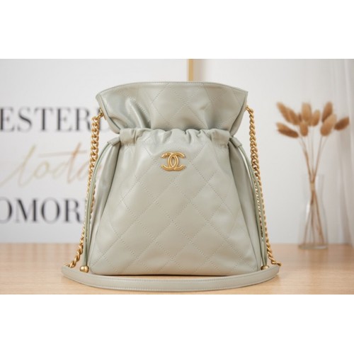 Chanel SMALL Bolso de hombro de piel de cordero AS2986 gris