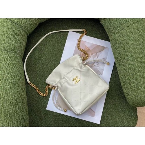 Chanel SMALL Bolso de hombro de piel de cordero SS2088 blanco