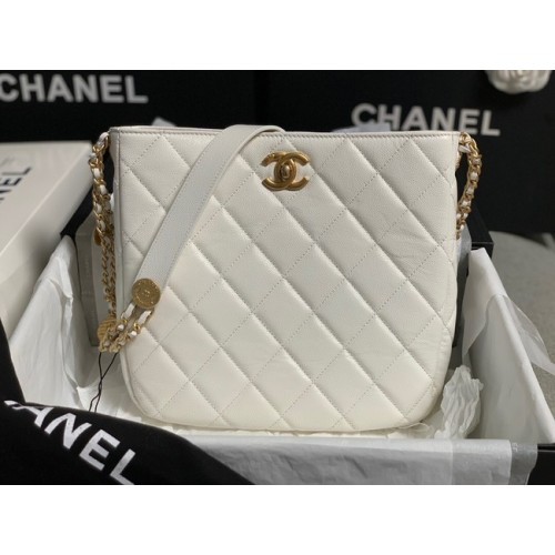 Chanel BOLSO DE LA COMPRA PEQUEÑO AS3400 blanco