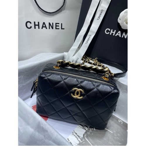 Piel de cordero Chanel AS1267 Metal dorado negro