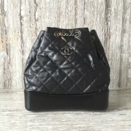 Chanel Mochila De Piel De Oveja 93825 Negro