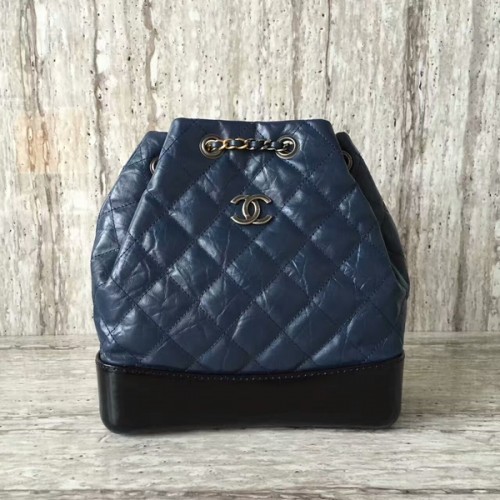 Chanel Mochila De Piel De Oveja 93825 Azul