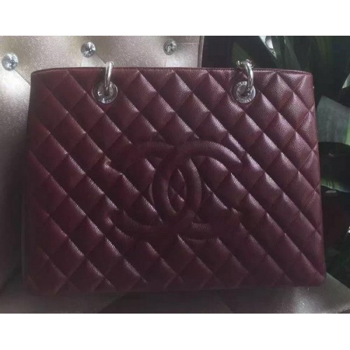 Bolso Chanel Shopper Piel De Becerro Original A95021 Burdeos