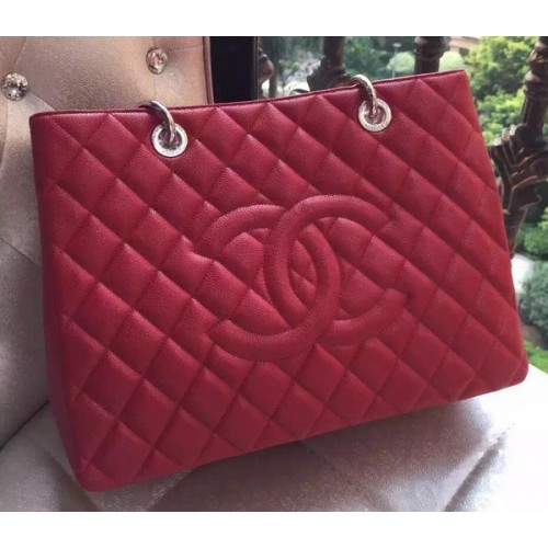 Chanel Bolso Shopper Piel de Becerro Original A95021 Rojo