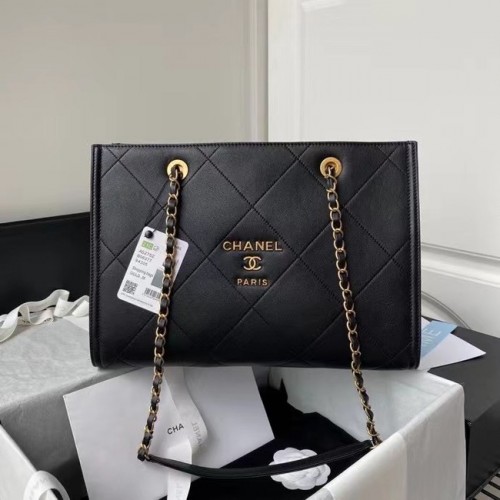 Chanel Shopping Bag Original cuero AS2752 negro
