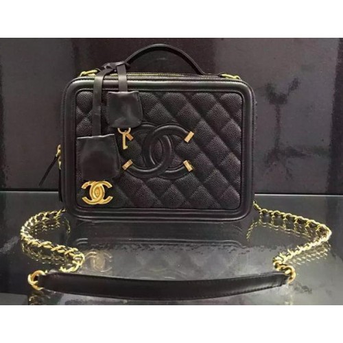 Chanel Bandolera Original Piel De Becerro CHA6678 Negro