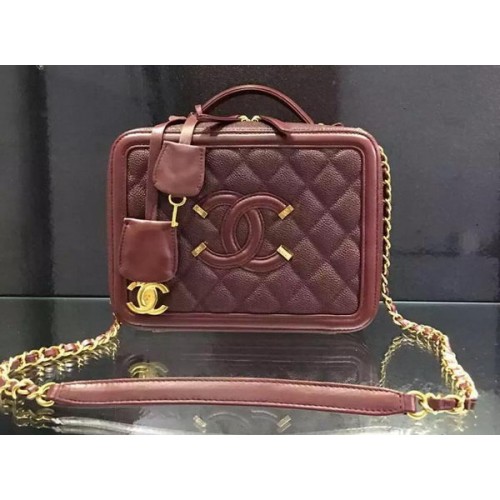 Chanel Bandolera Original Piel De Becerro CHA6678 Burdeos