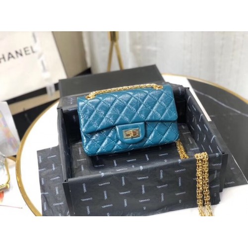 Chanel Bandolera Original Cuero Azul AS0874 Oro