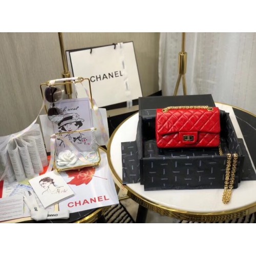 Chanel Bandolera Original Cuero Rojo AS0874 Oro