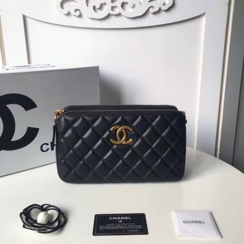 Chanel Bandolera Original Piel De Oveja A66269 Negro