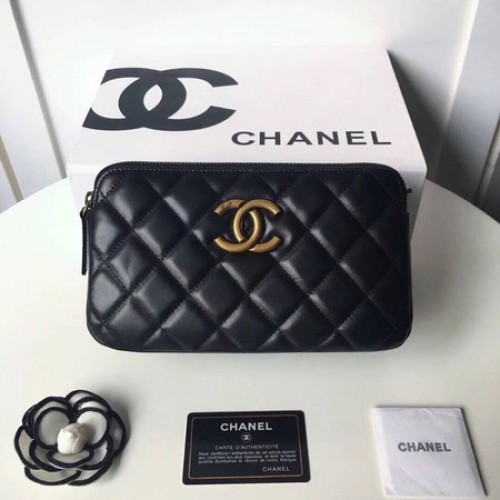 Chanel Bandolera Original Piel De Oveja A66270 Negro