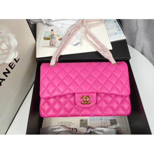 Chanel Bolso de hombro con solapa Original Piel de oveja A1112 Rosa