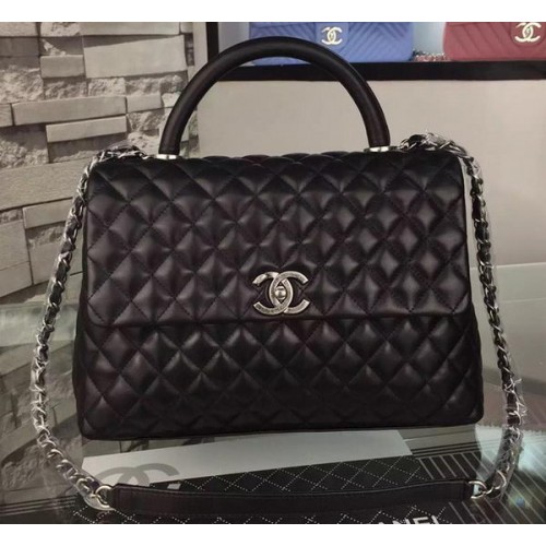 Chanel Bolso Tote De Hombro Original Piel De Becerro A7777 Negro
