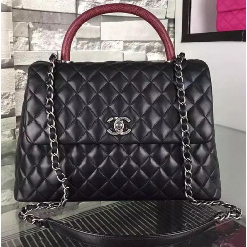 Chanel Bolso Tote De Hombro Original Piel De Becerro A7778 Negro