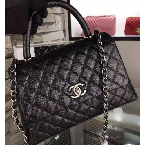 Bolso de hombro Chanel Original Caviar Leather A7779 Negro
