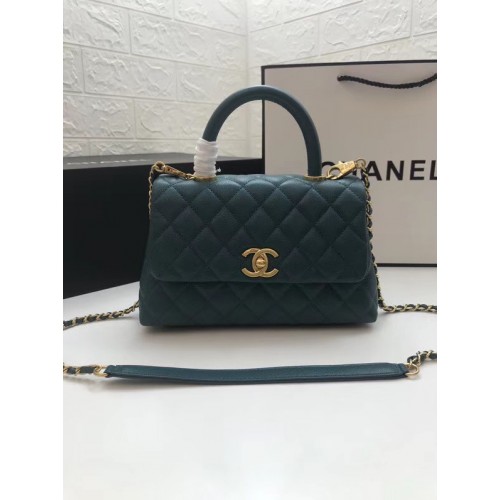 Chanel Bolso pequeño con solapa y asa superior A92990 azul