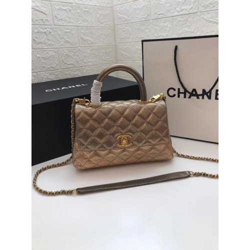Chanel Bolso pequeño con solapa y asa superior A92990 dorado