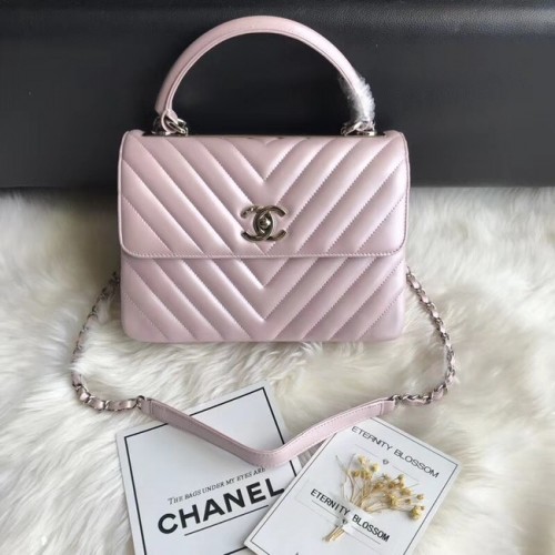 Chanel Bolso pequeño con solapa y asa superior B92236 Rosa