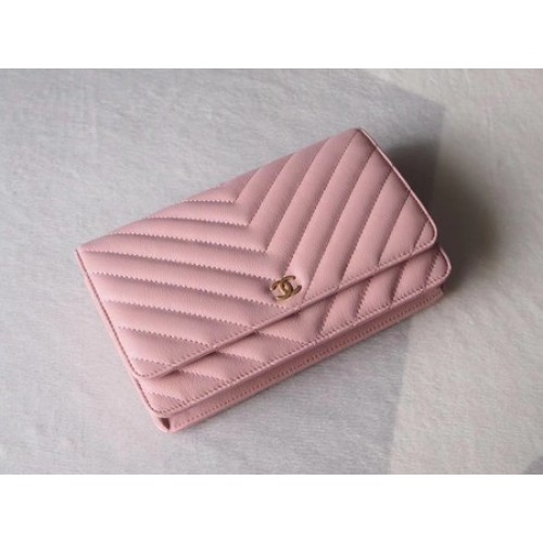 Bolso mini con solapa Chanel V Chevron Piel de oveja A33814V Rosa