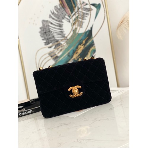 Chanel Terciopelo FLAP BAG AS8825 negro