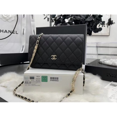 Bolso bandolera Chanel WOC Original Caviar Leather Flap CC33815 negro