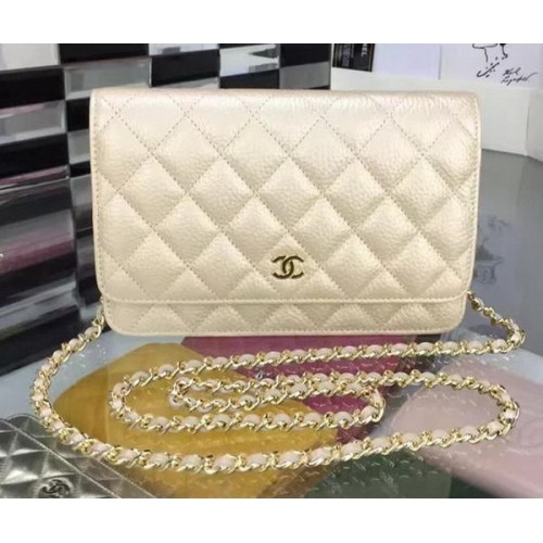 Chanel WOC mini Flap Bag Deer Skin A5375 Albaricoque