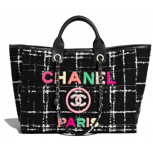 Bolso de compras Chanel Weave Tote B66955 Negro