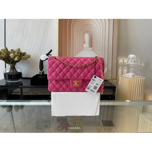 Bolso clásico de Chanel Piel de cordero y metal dorado 01112 ciruela