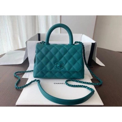 Chanel bolso mini solapa coco con asa superior AS2215 verde