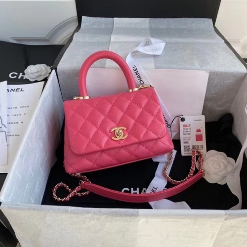 Chanel coco mini bolso con solapa y asa superior AS2215 rosa