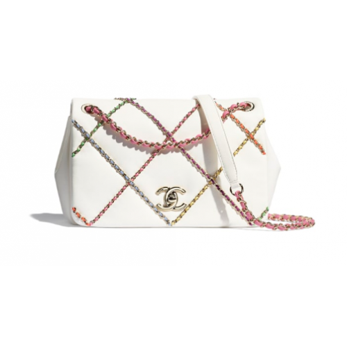 Bolso solapa Chanel AS2383 Blanco Multicolor