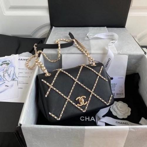 Bolso solapa Chanel AS2383 negro Blanco