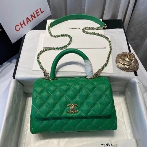 Bolso con solapa Chanel con asa superior A92990 verde