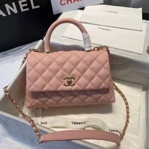 Bolso solapa Chanel con asa superior A92990 rosa