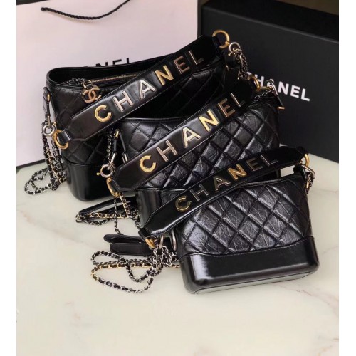 Bolso hobo Chanel gabrielle A93824 Negro