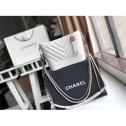 Chanel gabrielle bolso hobo pequeño A91810 blanco