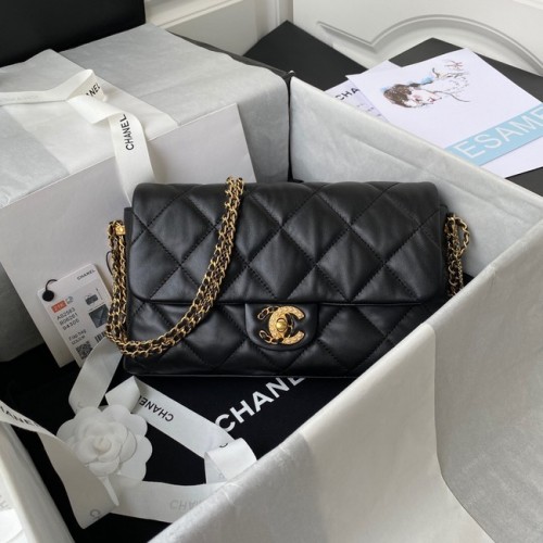Chanel piel de cordero Bolso de hombro AS2563 negro