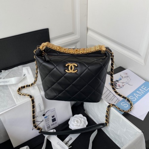 Chanel piel de cordero Bolso de hombro AS3242 negro