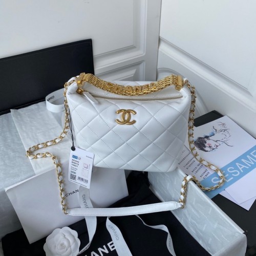 Chanel piel de cordero Bolso de hombro AS3242 blanco