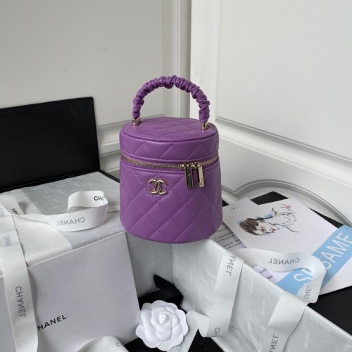 Bolso con asa superior de piel de cordero Chanel AP2730 Morado
