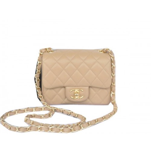 Chanel Mini Classic Flap Bag Apricot Original Sheekskin CHA1115 Oro